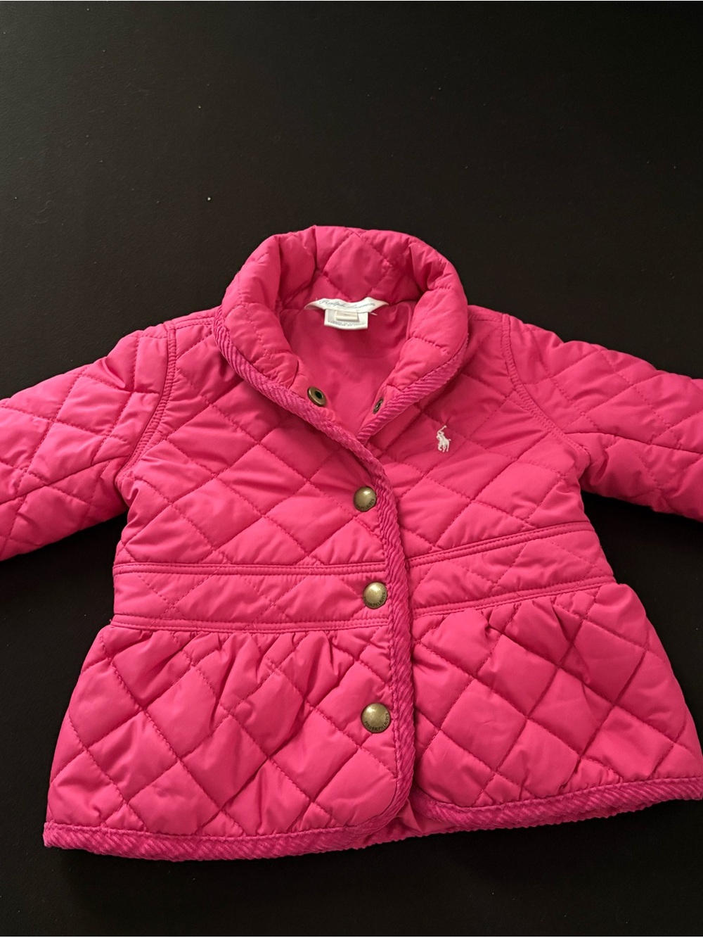Ralph Lauren Hot Pink Quilted Peplum Jacket